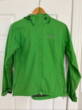 Marmot Lime Green Hooded Shell Jacket
